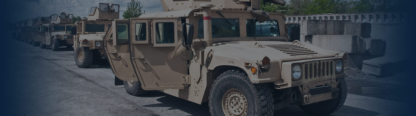 military vehicle accident banner