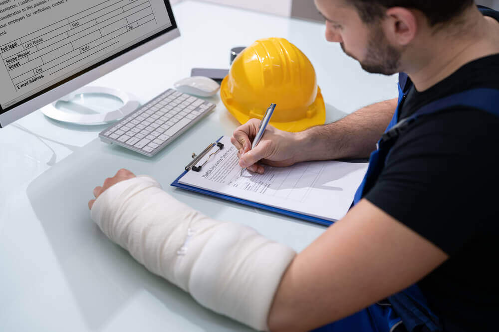 Injured worker filing for workers compensation claims.